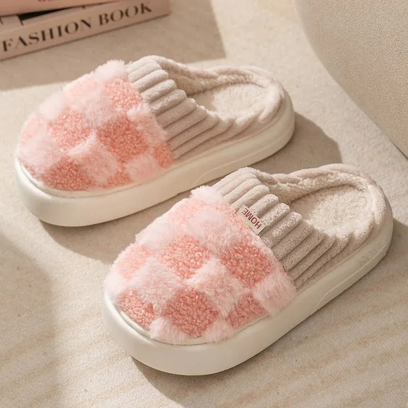 Winter Toe Wrap Thick Cotton Slippers