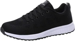 Womens Lace Up Running Shoes Non Slip Walking Shoes Slip On Shoes Women Mesh Ladies Casual Shoes Black Sneakers Red Tennis Shoe Cross Trainer Shoe
