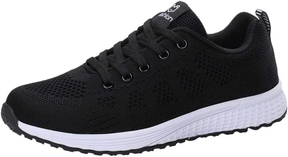 Womens Lace Up Running Shoes Non Slip Walking Shoes Slip On Shoes Women Mesh Ladies Casual Shoes Black Sneakers Red Tennis Shoe Cross Trainer Shoe