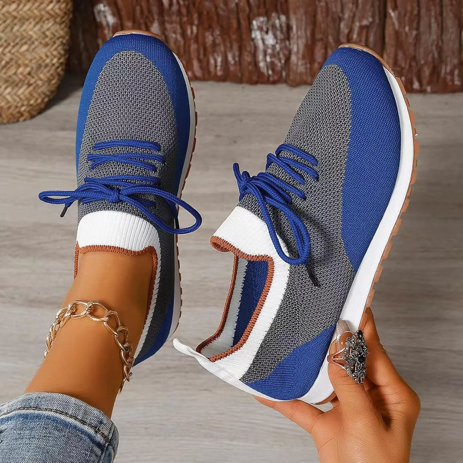 Women's Slip on Walking Shoes Memory Foam Non Slip Running Shoes Wide Width Breathable Gym Workout Shoes Ladies 2024 Fashion Sneakers
