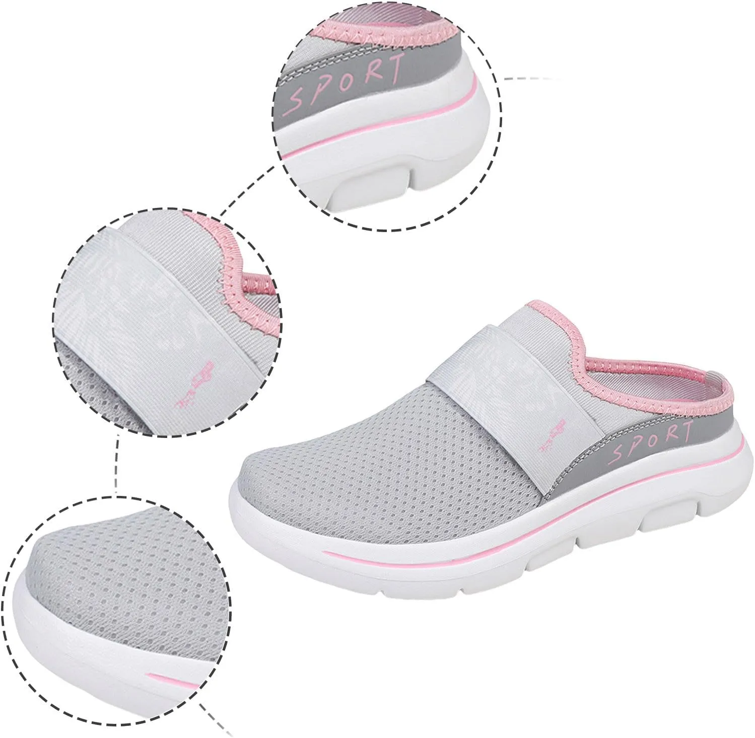 Women's Slip on Walking Shoes Non Slip Memory Foam Arch Support Running Shoes Breathable Mesh Sports Workout Tennis Shoes Lightweight Sneakers Indoor Outdoor