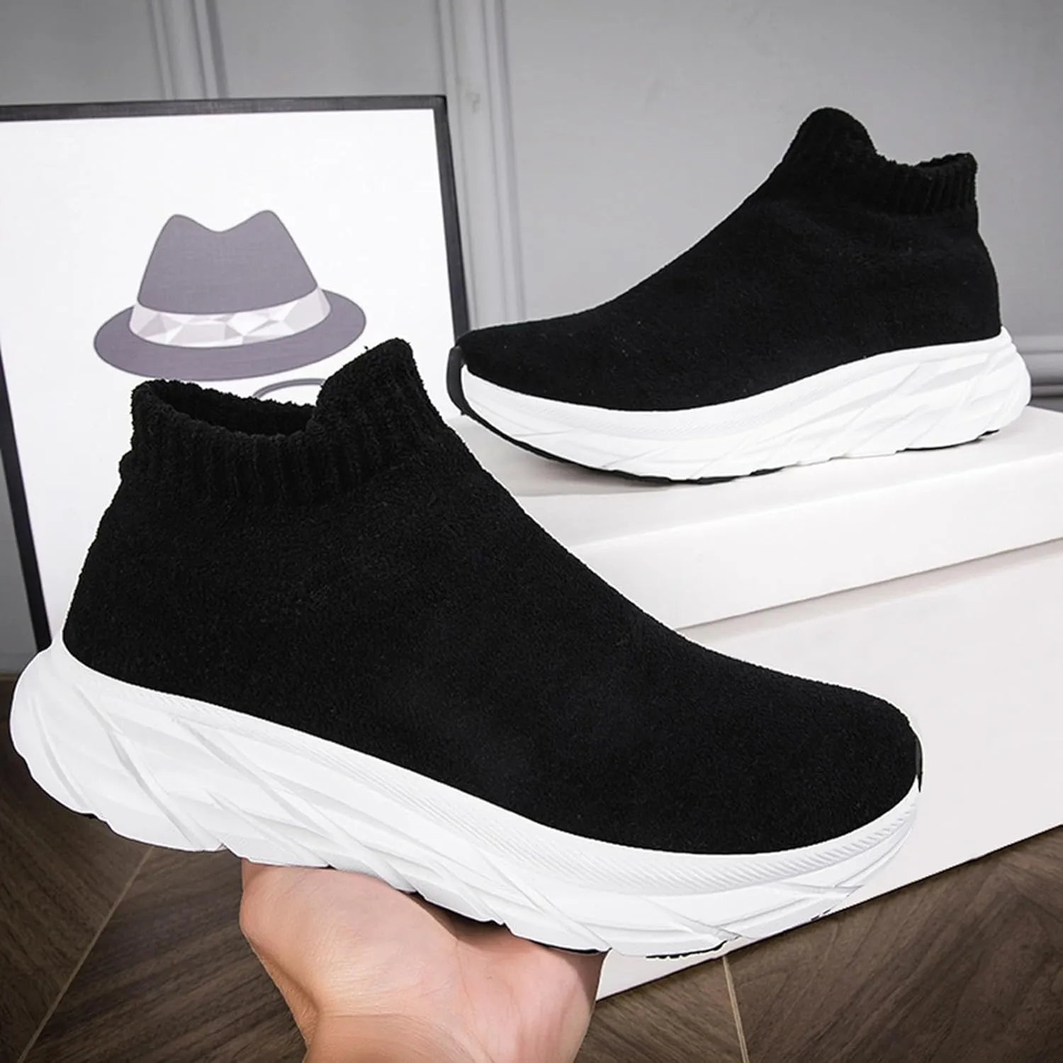Women's Slip on Walking Shoes Non Slip Memory Foam Running Shoes Wide Width Breathable Gym Workout Shoes Lightweight Sneakers Indoor Outdoor