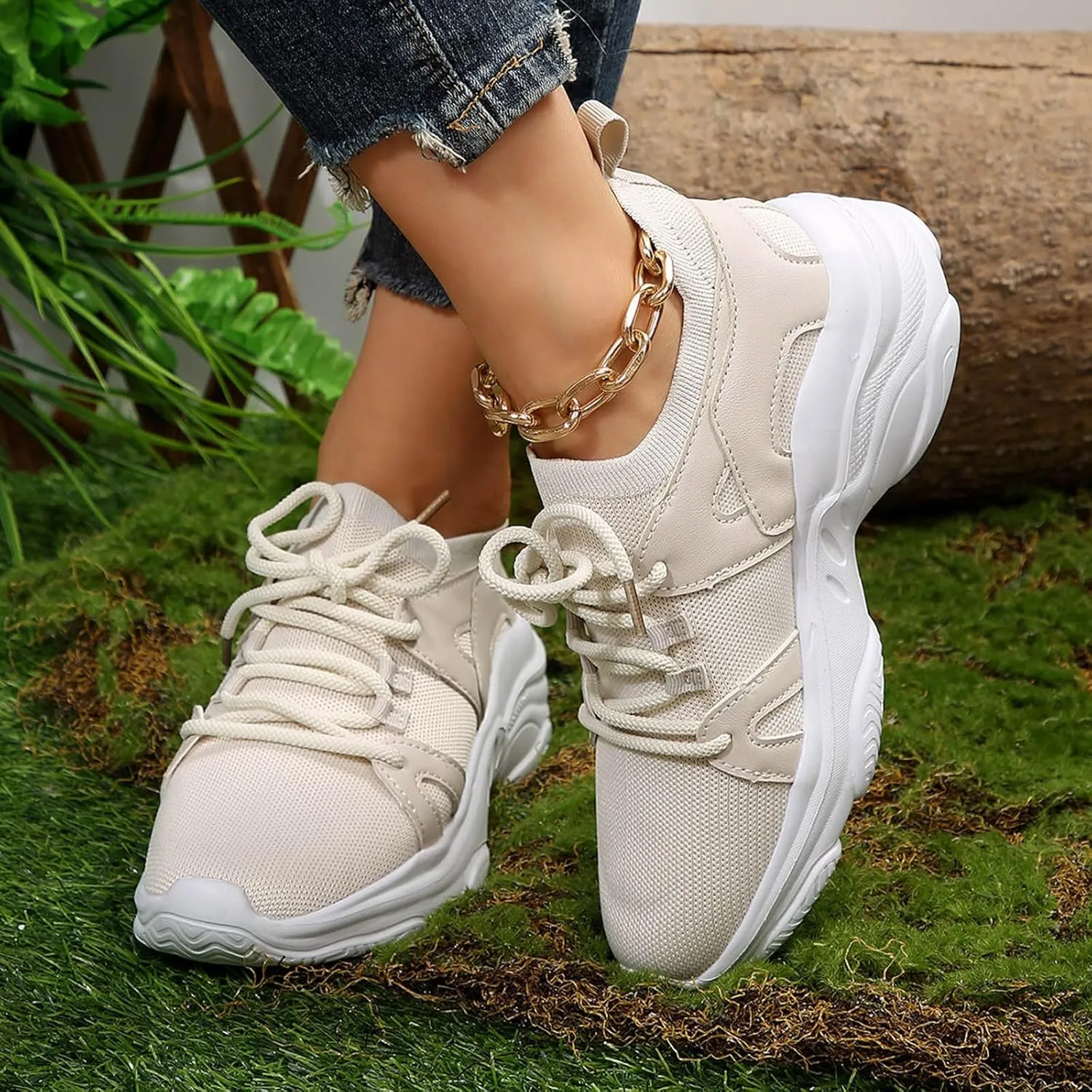 Womens Walking Shoes Slip on Dressy Knitted Non Slip Running Shoes Wide Width Breathable Mesh Sports Workout Tennis Shoes Ladies 2024 Fashion Sneakers