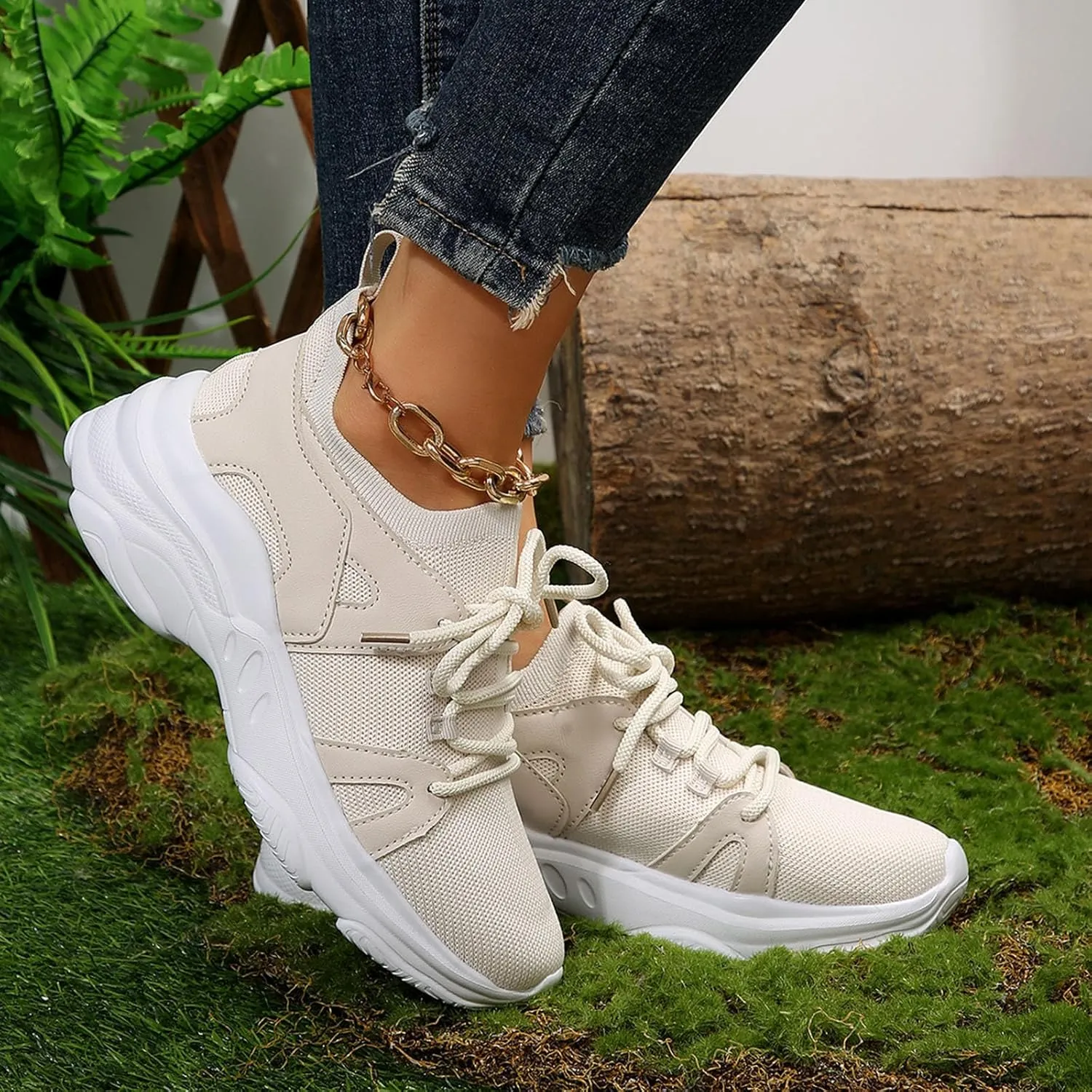 Womens Walking Shoes Slip on Dressy Knitted Non Slip Running Shoes Wide Width Breathable Mesh Sports Workout Tennis Shoes Ladies 2024 Fashion Sneakers