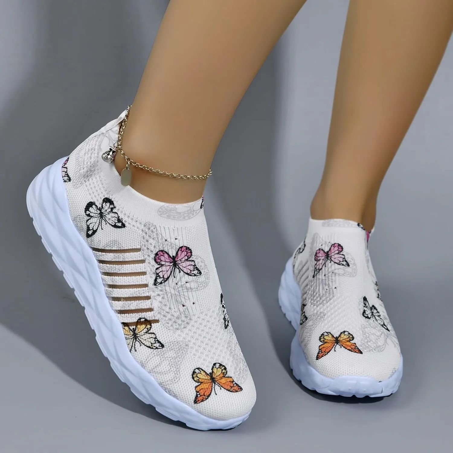 Womens Walking Shoes Slip on Memory Foam Non Slip Arch Support Running Shoes Breathable Mesh Sports Workout Tennis Shoes Ladies 2024 Fashion Sneakers