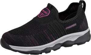 Womens Walking Shoes Slip on Non Slip Memory Foam Arch Support Running Shoes Breathable Mesh Sports Workout Tennis Shoes Fashion Lace Up Sneakers