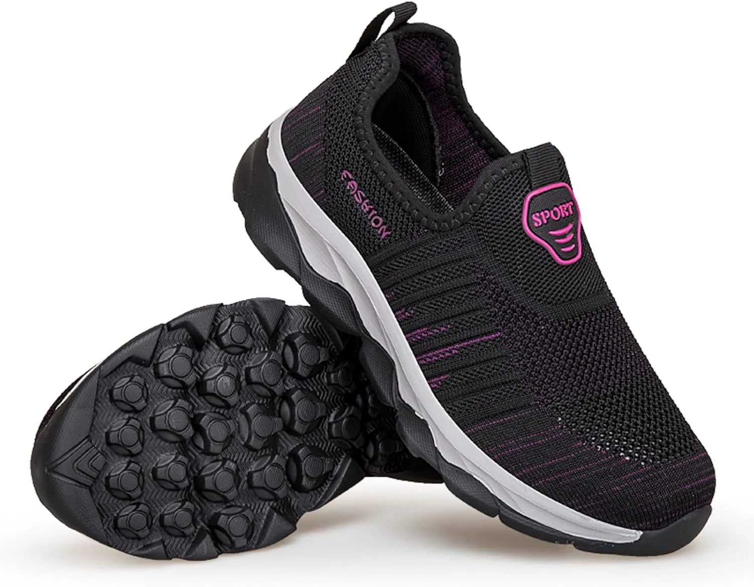 Womens Walking Shoes Slip on Non Slip Memory Foam Arch Support Running Shoes Breathable Mesh Sports Workout Tennis Shoes Fashion Lace Up Sneakers
