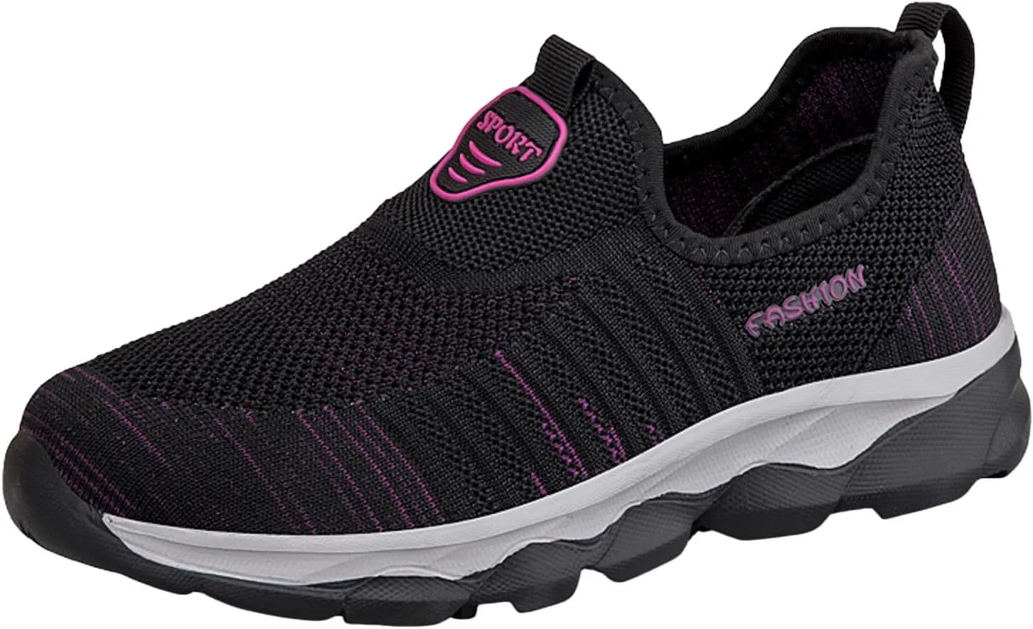 Womens Walking Shoes Slip on Non Slip Memory Foam Arch Support Running Shoes Breathable Mesh Sports Workout Tennis Shoes Fashion Lace Up Sneakers