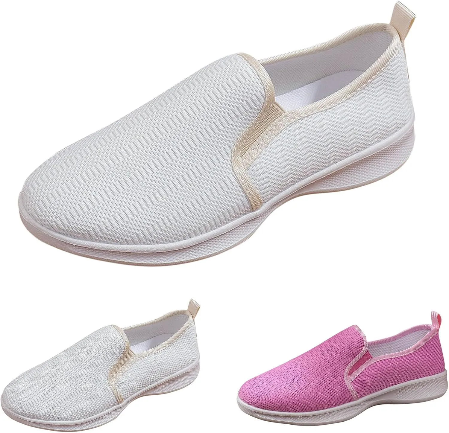 Womens Walking Shoes Slip on Non Slip Memory Foam Comfortable Running Shoes Breathable Mesh Sports Workout Tennis Shoes Fashion Lace Up Sneakers