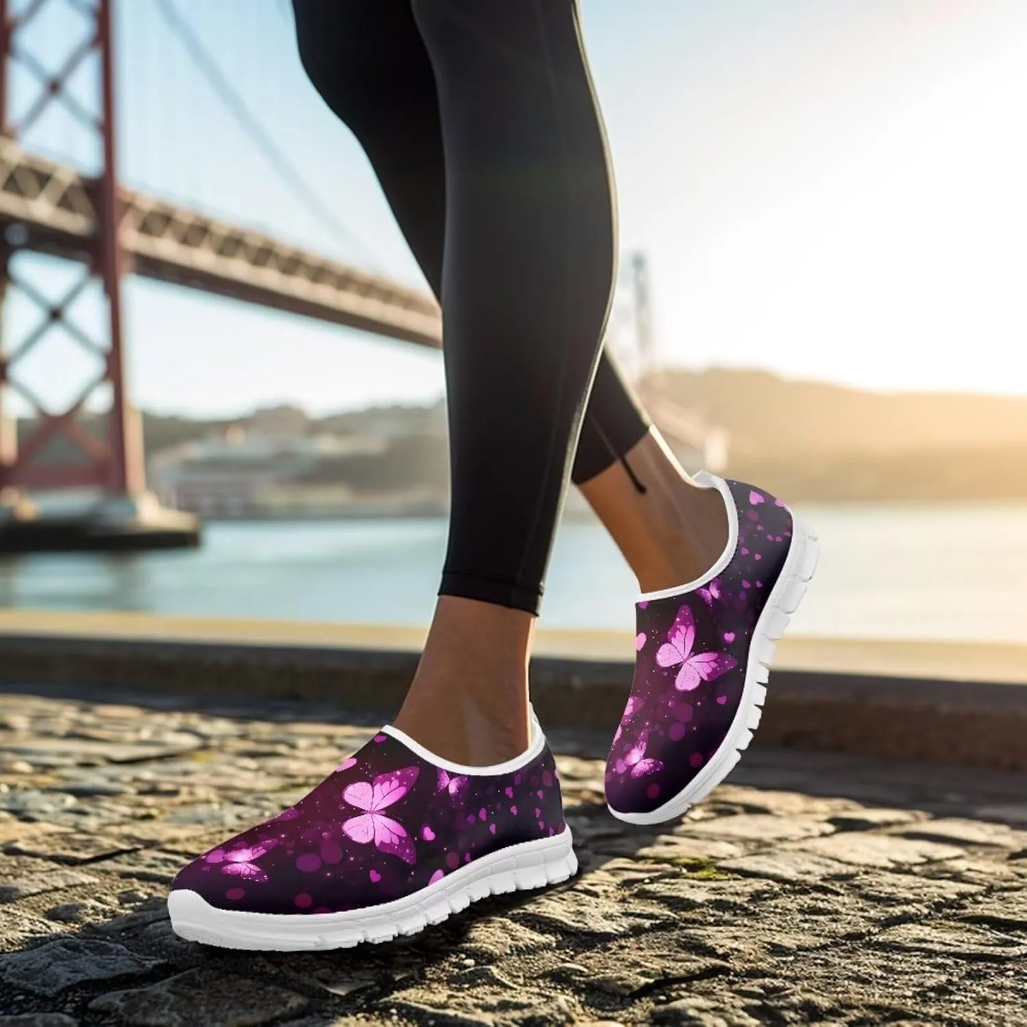 Women's Walking Workout Shoes Running Hiking Outdoor Slip-On Shoes Exercise Causal Non-Slip Sneaker for Women US 5.5-11.5