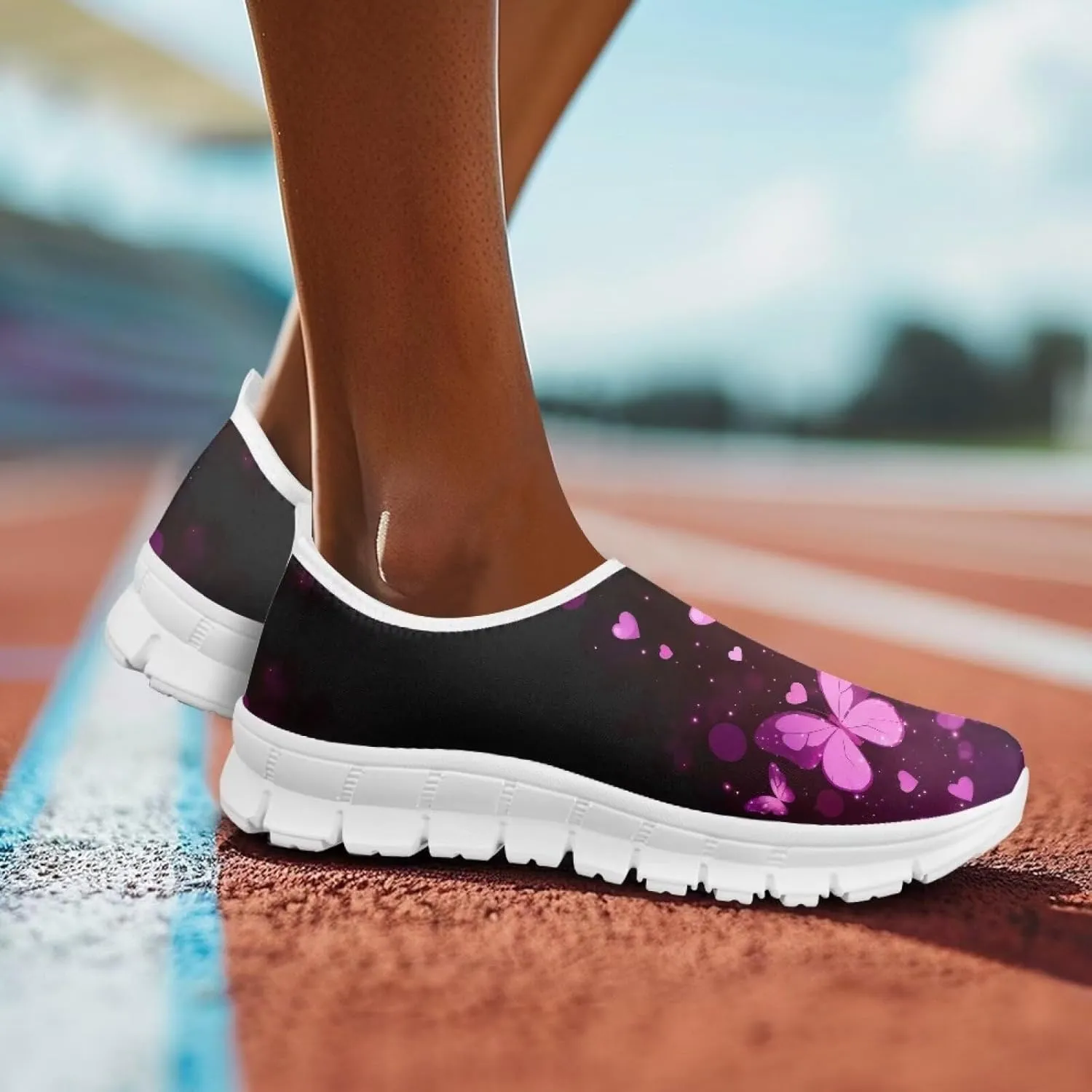 Women's Walking Workout Shoes Running Hiking Outdoor Slip-On Shoes Exercise Causal Non-Slip Sneaker for Women US 5.5-11.5