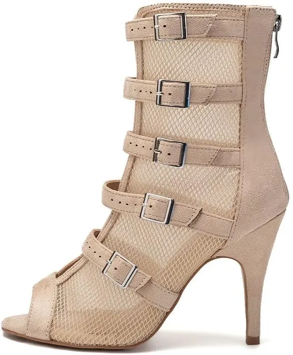 YKXLM Latin Dance Boots Women Ballroom Dance Shoes Salsa Bachata Performance Dancing Shoes