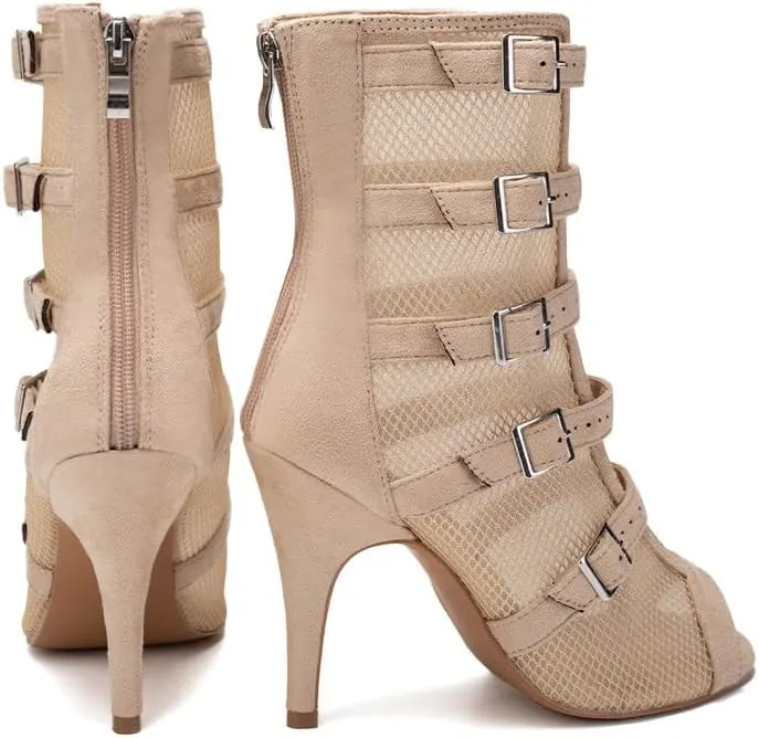 YKXLM Latin Dance Boots Women Ballroom Dance Shoes Salsa Bachata Performance Dancing Shoes
