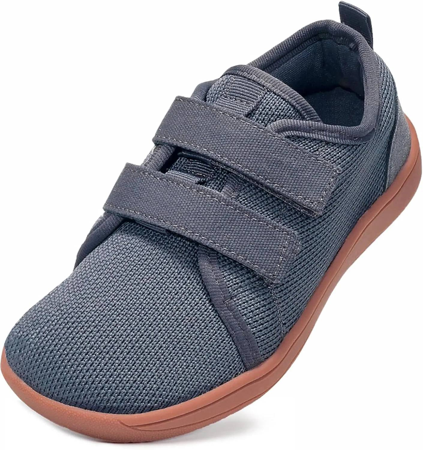ZVC Wide Toe Box Kids/Toddler Barefoot Shoes Zero Drop Sole Sneakers Minimalist Footwear Little/Big Kids Grey