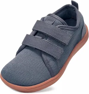 ZVC Wide Toe Box Kids/Toddler Barefoot Shoes Zero Drop Sole Sneakers Minimalist Footwear Little/Big Kids Grey